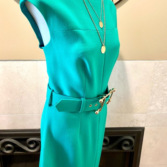 New Milly Women Kelly Green Sleeveless Dress SZ 8 - Picture 6 of 7